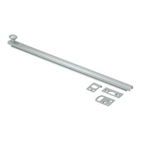 DENDESIGNS 12 in. Heavy Duty Surface Bolt with Concealed Screw; Satin Chrome - Solid DE569637